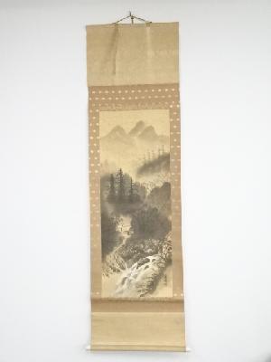 渓峰筆　山水　肉筆絹本掛軸